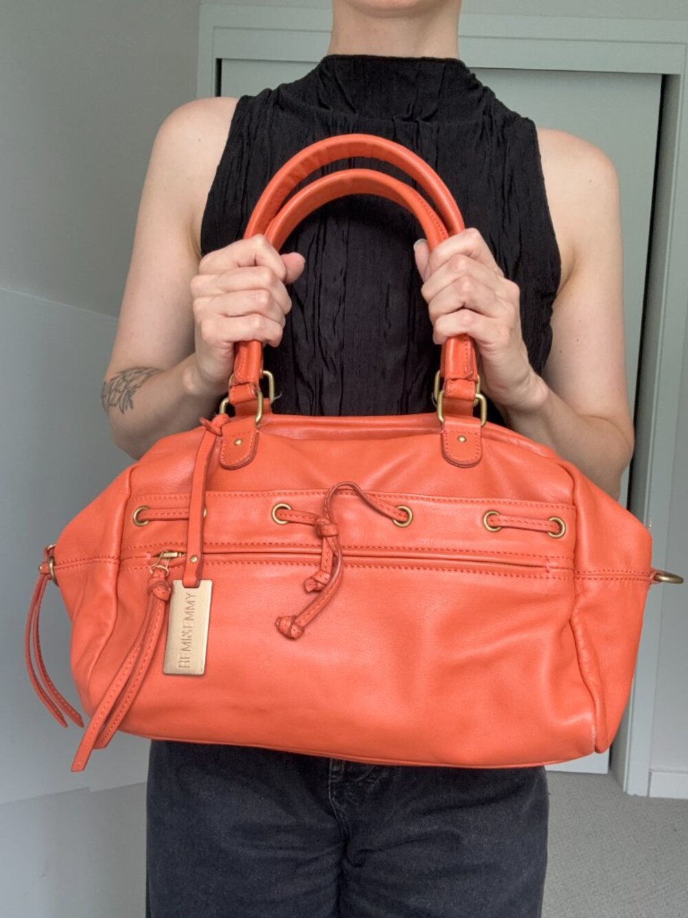 Remi & Emmy Coral Leather Bag